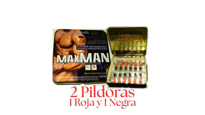 🔥 Max Man USA x2 (Roja + Negra) | Potencia, Energía y Placer Extremo para Él 🔥 Max Man USA x2 (Red + Black) | Power, Energy & Intense Pleasure for Him