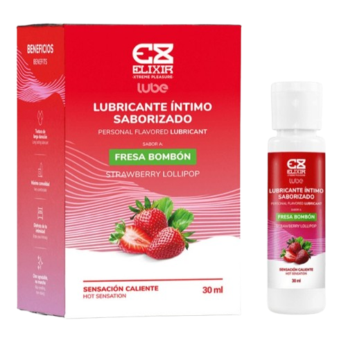 Lubricante Fresa Bombón Caliente Elixir de 30ml