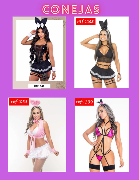 Coneja - 17 estilos - lenceria y disfraz - disfraces