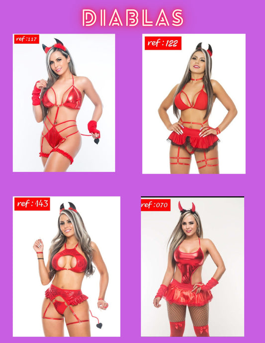 Diabla - 11 estilos - lenceria y disfraz - disfraces
