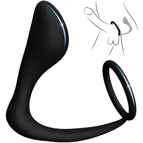 💗 Anillo de Bloqueo para Pene con Masajeador de Próstata | Color Rosa 💗 Cock Ring with Prostate Massager | Pink