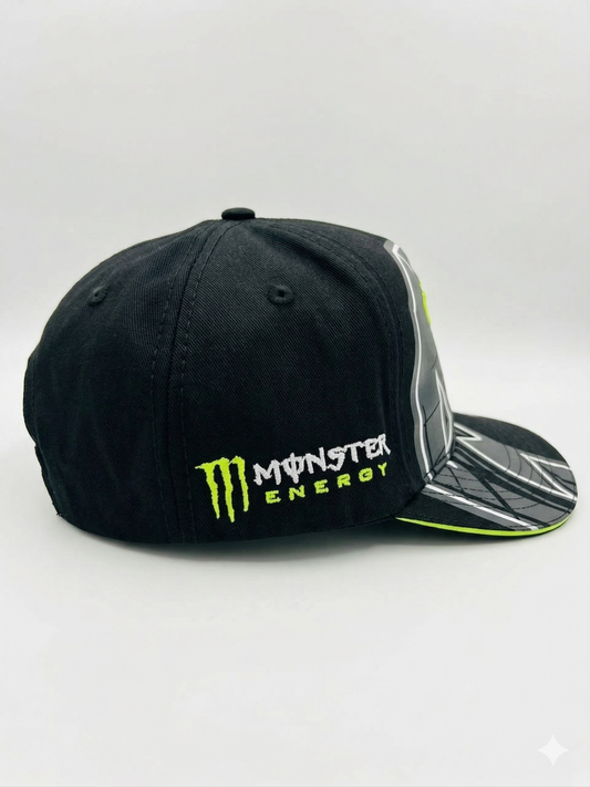 Gorra Monster Energy #46 Special Edition – Black & Lime Green – Detalles Laterales y Traseros