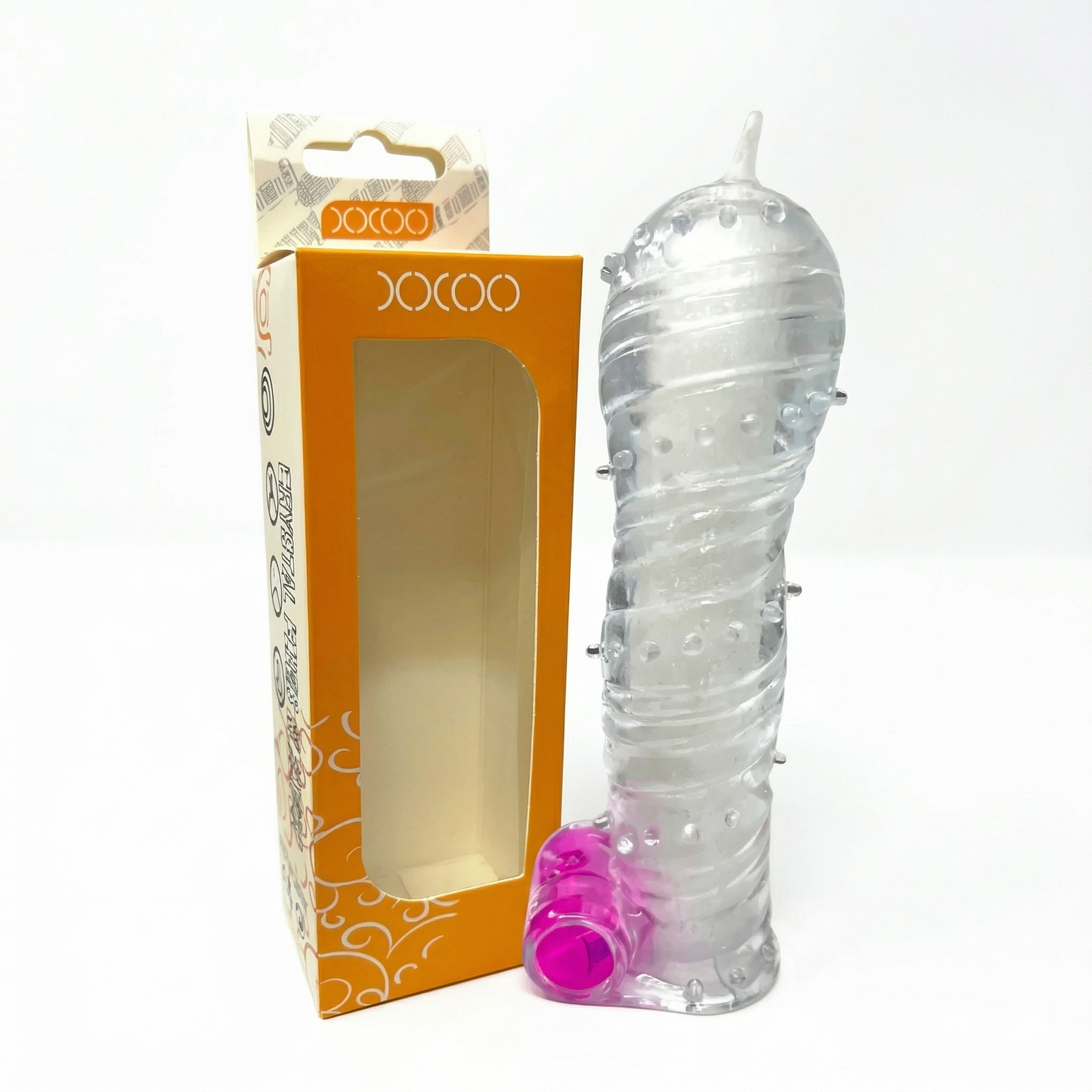 Funda XXOO con Vibración – Estimulación Clitorial o Prostática | Texturizada | Silicona TPR | 16.5 cm