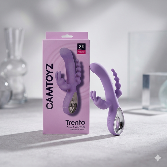 Vibrador Trento 3 en 1 Camtoyz - Clitoris Punto G y Anal