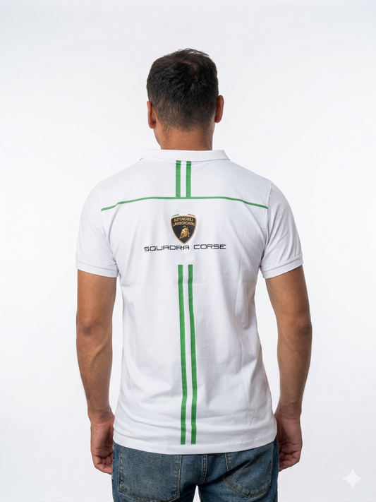 Camisa Polo Lamborghini Squadra Corse | Tela Fría & Detalles Verdes