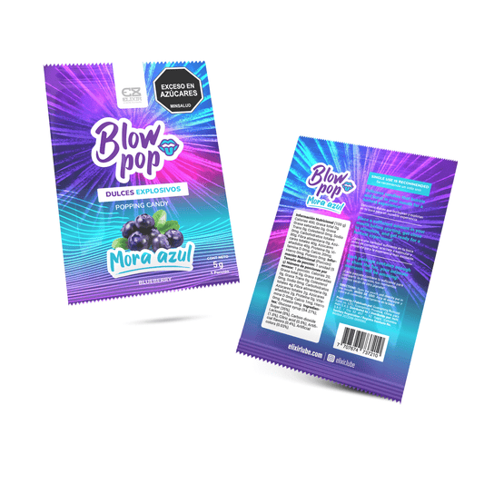 💙 Blow Pop Sabor Mora Azul 5 g | Polvo Comestible para Sexo Oral | Explosivo y Delicioso 💙 Blow Pop Blueberry Flavor 5 g | Edible Popping Candy for Oral Sex | Sweet & Tingling Fun