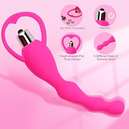 🍑 Vibrador Anal con Anillo Corazón y 3 Velocidades | Silicona Médica | 19 cm - 🍑 Heart-Ring Anal Vibrator | Medical Silicone | 19 cm