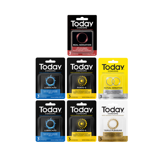 🖤 Condones Today x3 Unidades Preservativos | Protección y Placer con Confianza 🖤 Today Condoms x3 Pack | Protection & Pleasure You Can Trust