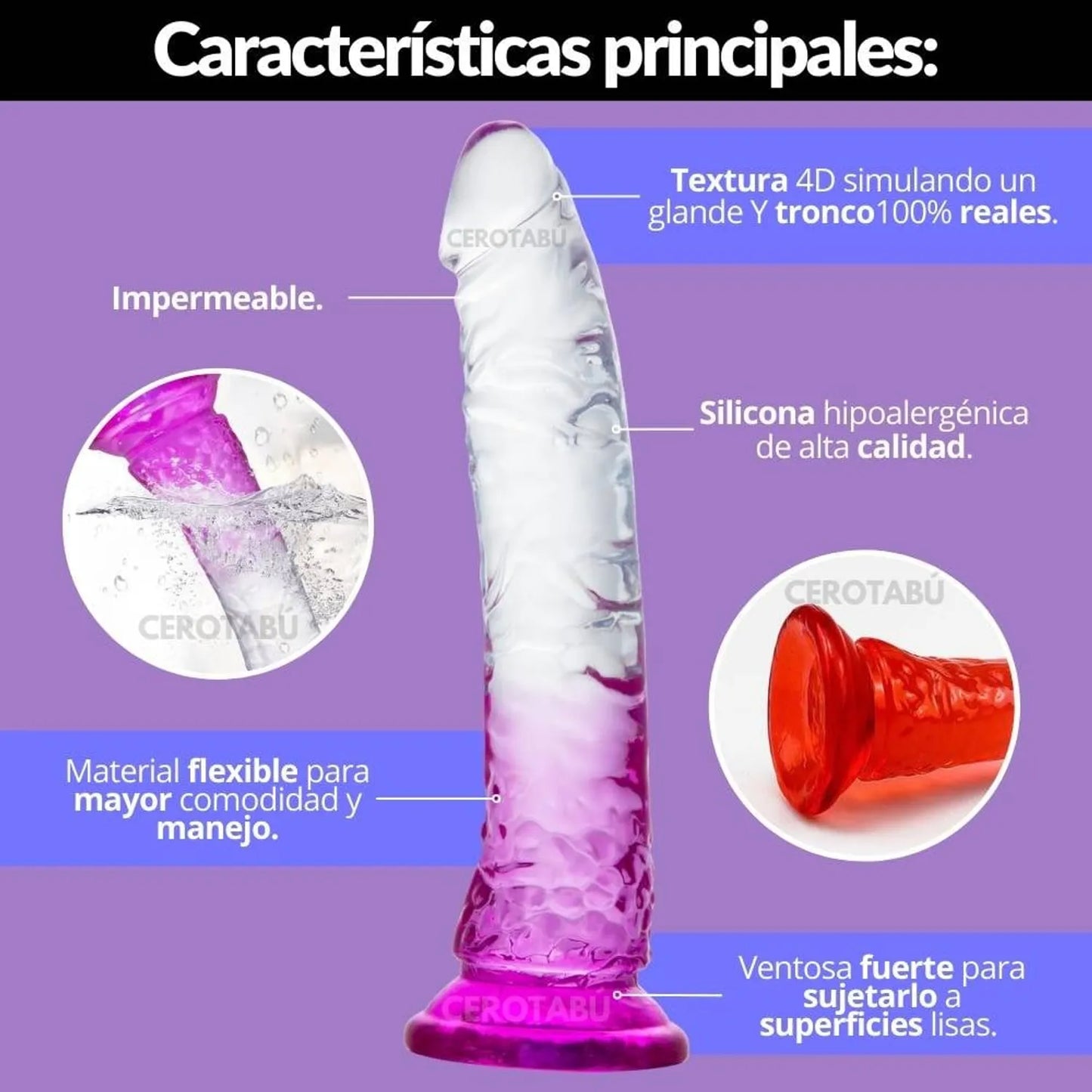 Dildo Adam Ultrarrealista con Chupa Adherente - 20.5 cm de Sensación Natural