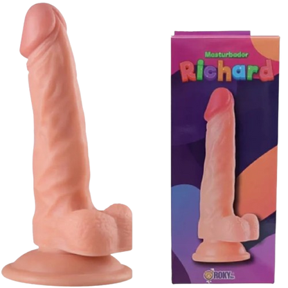 Dildo Richard Negro – 13.5 cm Insertables | Flexible | Con Ventosa y Base Anatómica