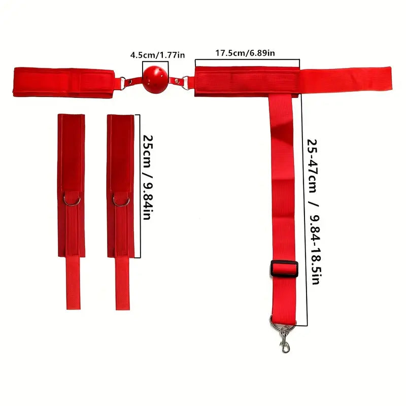 🖤 Mordaza con Tapón Bucal y Amarre de Muñecas | Juego BDSM de Sumisión Total 🖤 Ball Gag with Wrist Restraints | Complete BDSM Restraint Set