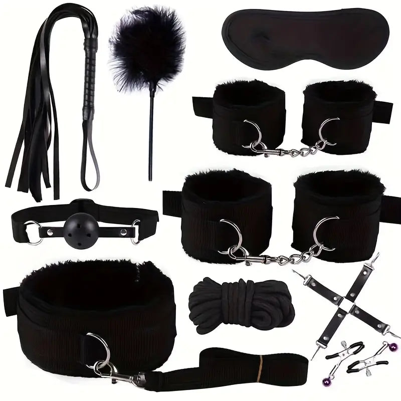 💋 Kit Sado de 10 Piezas – Juego Completo de Dominación y Placer | Set Sadomasoquismo | BDSM Experience 💋 10-Piece BDSM Kit – Complete Bondage & Pleasure Set | Dominance & Submission Play | Sado Experience