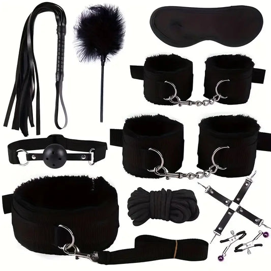 💋 Kit Sado de 10 Piezas – Juego Completo de Dominación y Placer | Set Sadomasoquismo | BDSM Experience 💋 10-Piece BDSM Kit – Complete Bondage & Pleasure Set | Dominance & Submission Play | Sado Experience