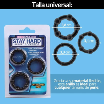 💪 Set de 3 Anillos para Testículos X3 Cock Ring – Control, Estilo y Placer | Silicona Estirable | Azul, Transparente y Negro - 💪 X3 Cock Rings Set – Style, Control & Pleasure | Stretchy Silicone | Blue, Clear & Black