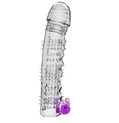 ⚡ Funda Perseo con Vibración – Estimulación Clitorial o Prostática | Texturizada | Silicona TPR | 12 cm