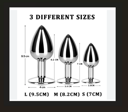 💋 Plug de Acero con Joya Talla S | Acero Inoxidable | Forma Redonda con Joya Nácar 💋 Stainless Steel Jewel Plug Size S | Round Shape with Pearl Gem | Elegant & Sensual Design