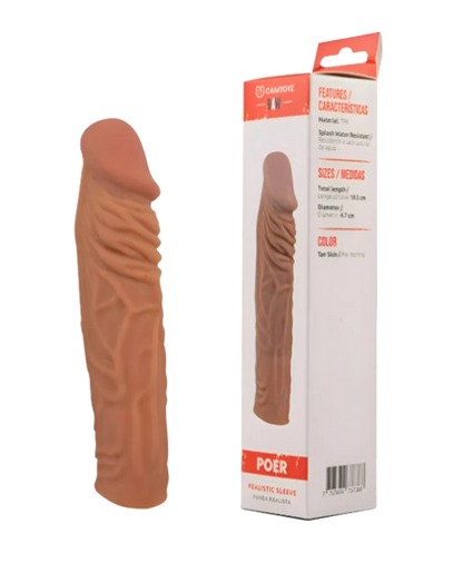 POER Penis Sleeve – 18.5 cm Realistic Brown Skin – Camtoyz Raw Series – POER Penis Sleeve – 18.5 cm Realistic Brown Skin – Camtoyz Raw Series