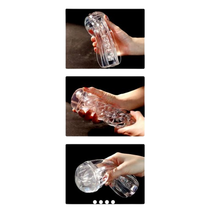 💋 Passion Cup – Masturbador Transparente Stroker | Textura Fanta Flesh | 19 cm | PVC + TPR - 💋 Passion Cup – Transparent Stroker Masturbator | Fanta Flesh Texture | 19 cm | PVC + TPR