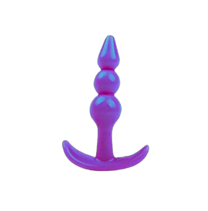 🍇 Plug Anal de Silicona con 3 Bolitas – 8 cm Insertables (Morado) 🍇 Silicone Anal Plug with 3 Beads – 8 cm Insertable (Purple)