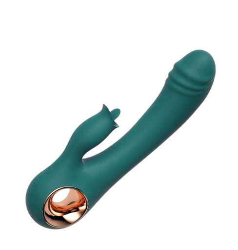 Vibrador Dual We Love USB | Mango Ergonómico | Aro Clitoral y Punto G | Doble Estimulación Verde Esmeralda