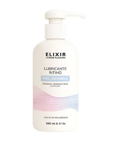 Lubricante Neutro Hipoalergénico - Ideal Para Piel Sensible - Con Ácido Hialurónico Y Aloe Vera - Marca Elixir - 500 Ml