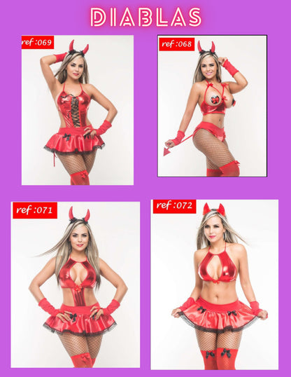 Diabla - 11 estilos - lenceria y disfraz - disfraces