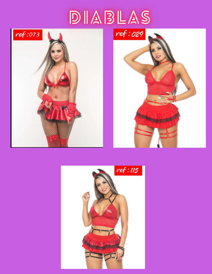 Diabla - 11 estilos - lenceria y disfraz - disfraces