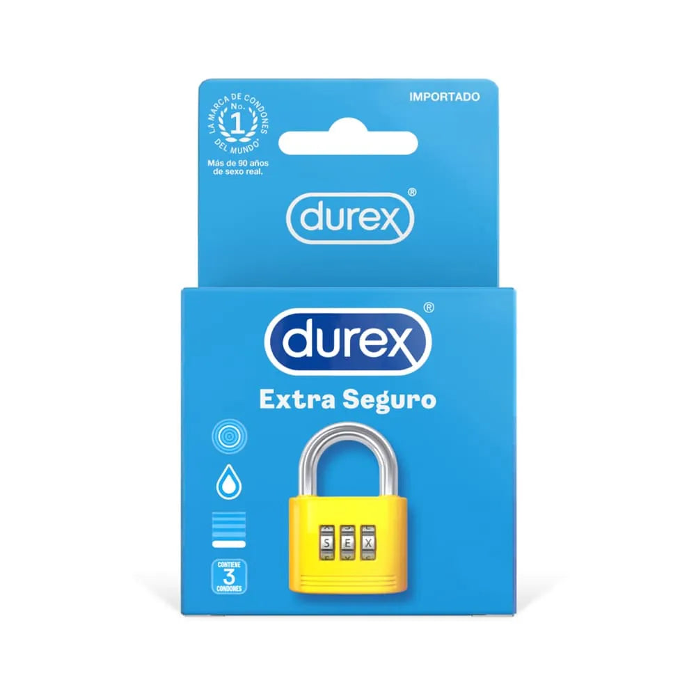 🛡️ Condones / Preservativos Durex Extra Seguro | Caja x3 Unidades 🛡️ Durex Extra Safe Condoms | 3-Pack Box