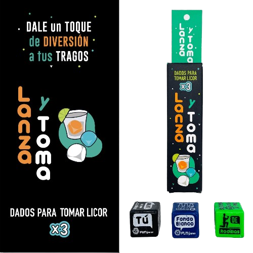 Dados Lanza y Toma x3 Juego Fiesta