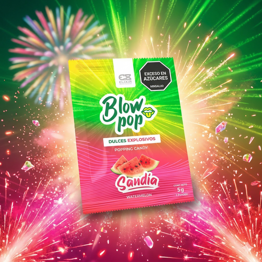 🍉 Blow Pop Sabor Sandía 5 g | Polvo Comestible para Sexo Oral | Explosivo y Delicioso 🍉 Blow Pop Watermelon Flavor 5 g | Edible Popping Candy for Oral Sex | Sweet & Explosive Fun
