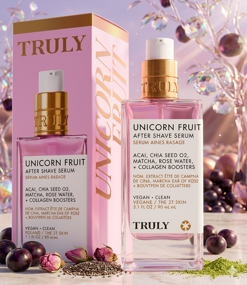 Truly Beauty: Unicorn Fruit After-Shave Serum (90 ml) – Elixir Iluminador y Calmante Post-Depilación