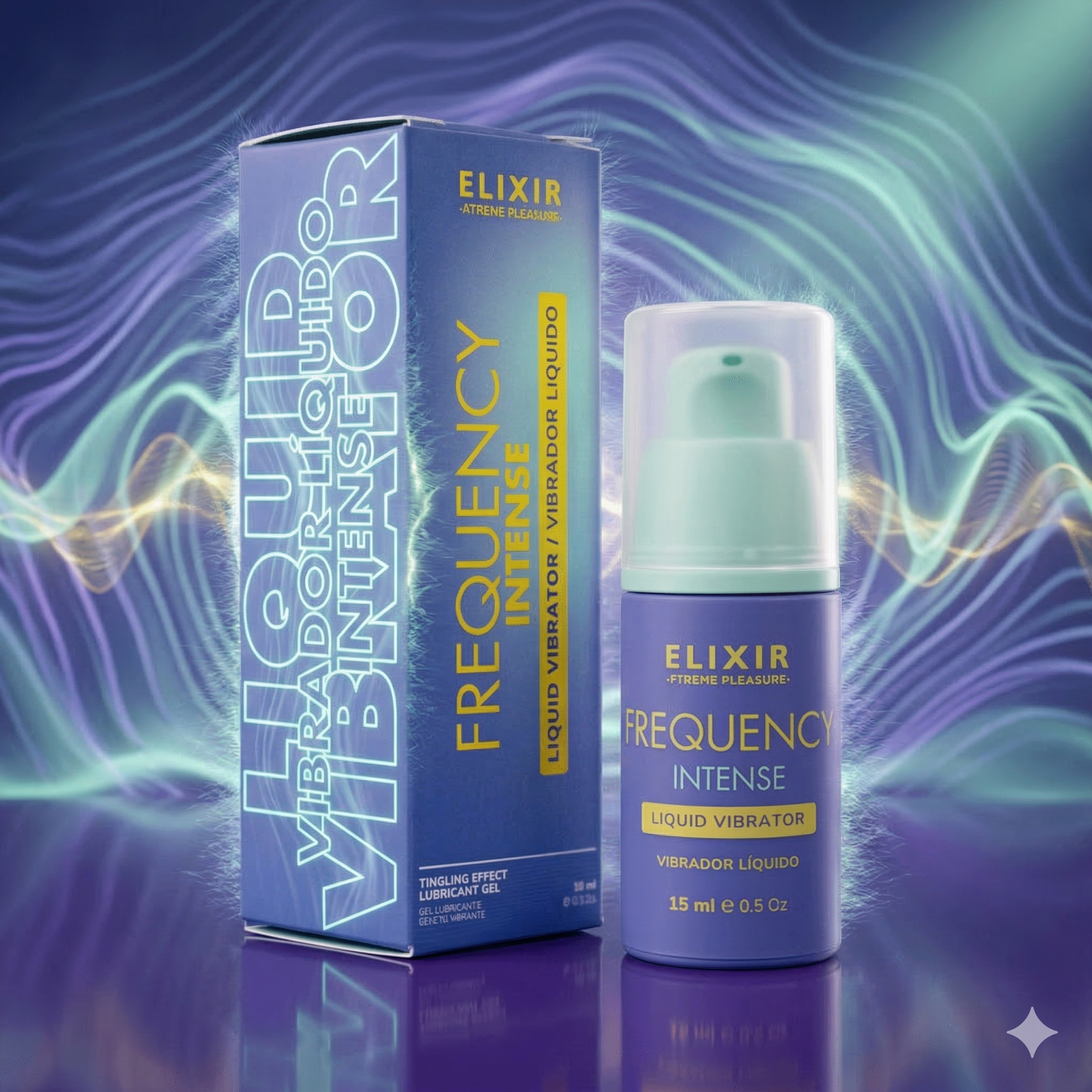 Vibrador Frequency Intense Elixir Lubricante intimo 15 ml 1 GOTA EN EL CLITORIS