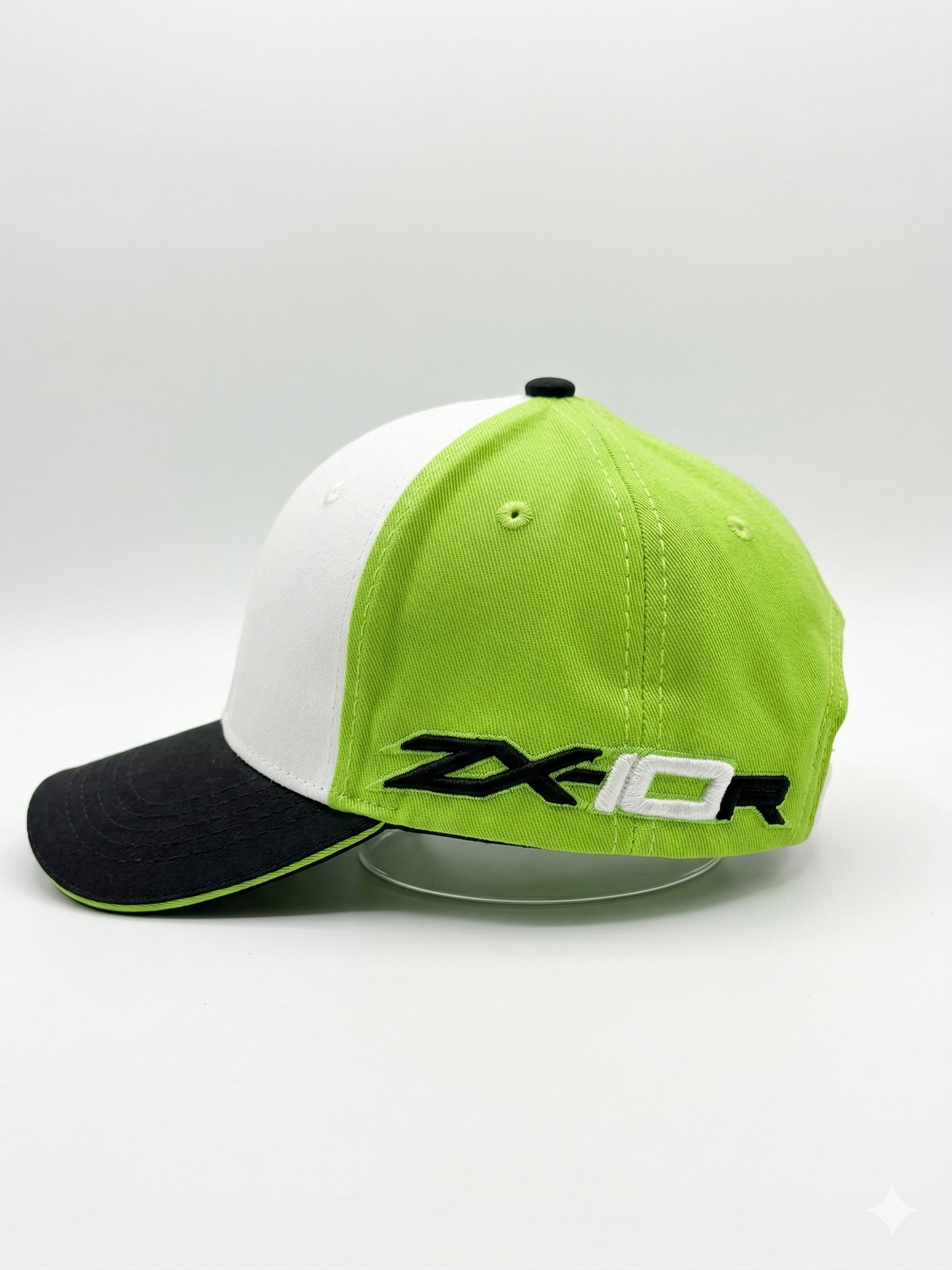 Gorra Kawasaki Racing Team – Monster Energy Edition – White, Green & Black – Tela de Alta Resistencia