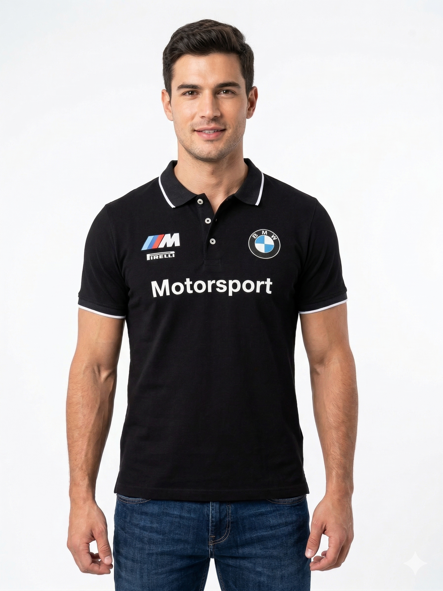 Camisa Polo BMW M Motorsport | Tela Fría & Detalles White Racing