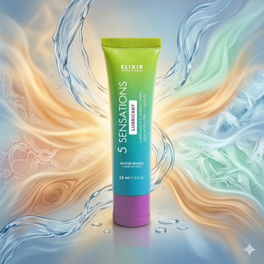 Elixir 5 Sensations Frío - Caliente - Besable - Calmante - Lubricación de larga duración.