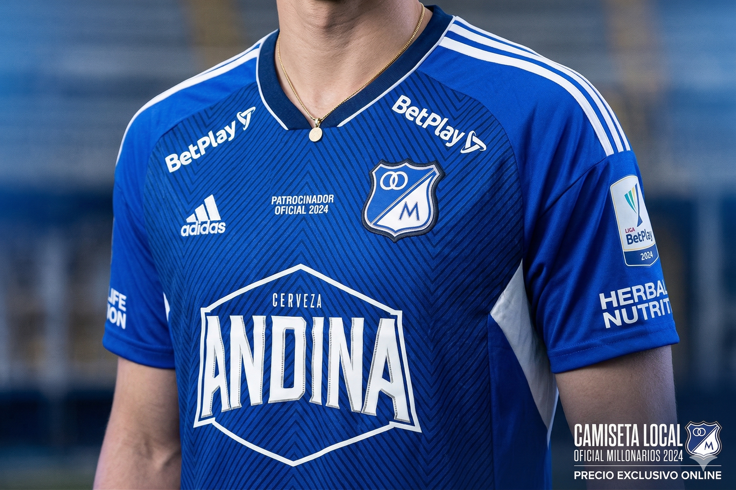 Camiseta Oficial Millonarios FC 2024 - Local Azul | La Piel del Embajador Talla L Ajustada