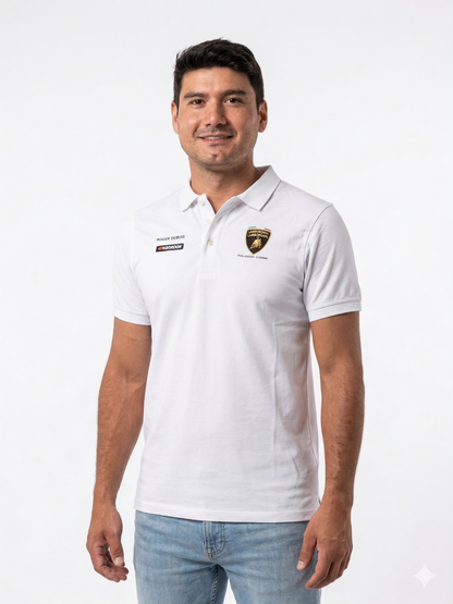 Camisa Polo Lamborghini Squadra Corse | Tela Fría & Detalles Verdes