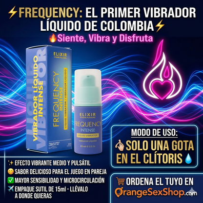 Vibrador Frequency Intense Elixir Lubricante intimo 15 ml 1 GOTA EN EL CLITORIS