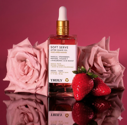 Aceite Post-Afeitado Soft Serve de Truly Fresa y Vainilla: Hidratación y Suavidad Irresistible (90ml)