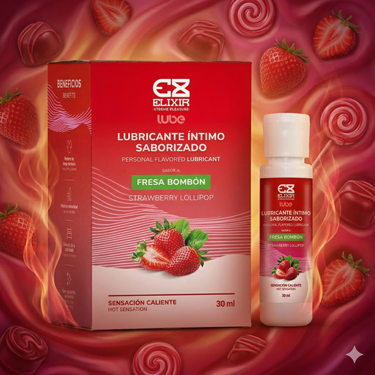 Lubricante Fresa Bombón Caliente Elixir de 30ml