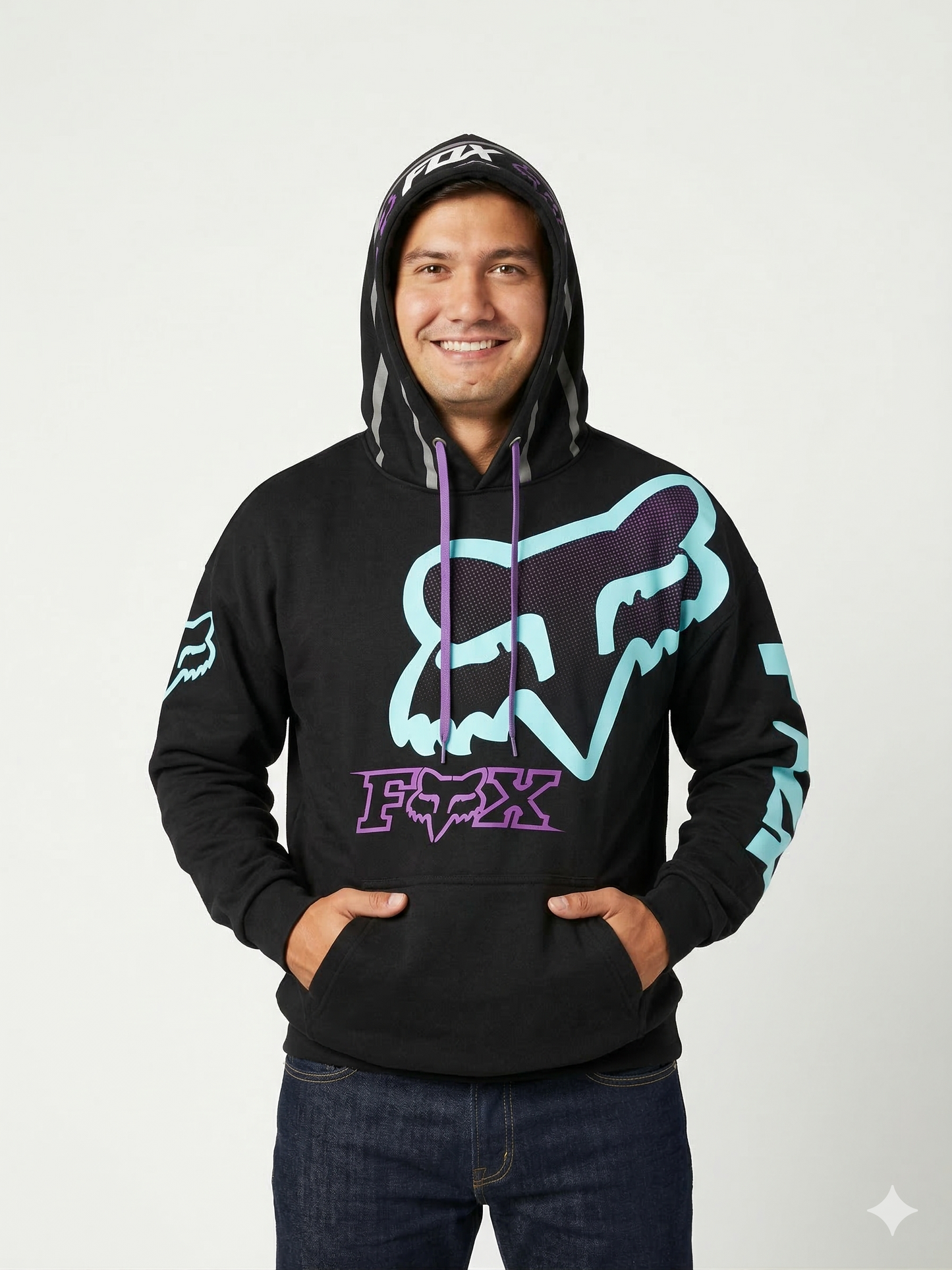 Hoodie Deportivo Fox Moto Style - Talla Única con Reflectivos 3M