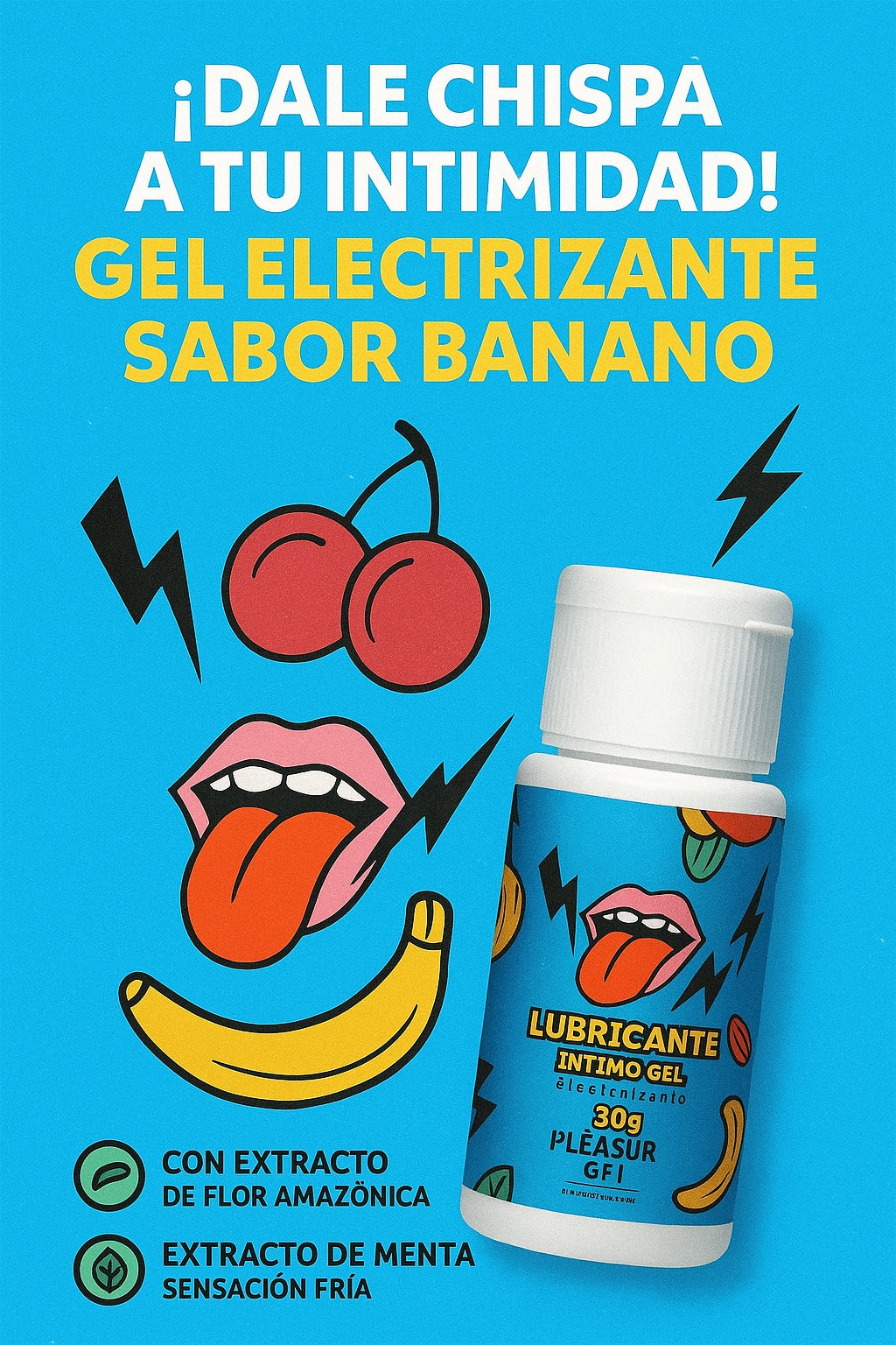 Lubricante Electrizante Banano 30ml Pleasure Lab