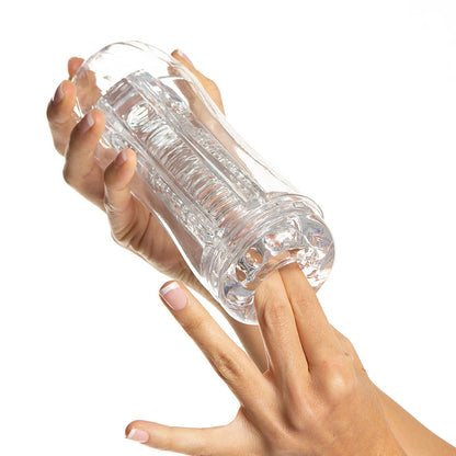 💋 Passion Cup – Masturbador Transparente Stroker | Textura Fanta Flesh | 19 cm | PVC + TPR - 💋 Passion Cup – Transparent Stroker Masturbator | Fanta Flesh Texture | 19 cm | PVC + TPR