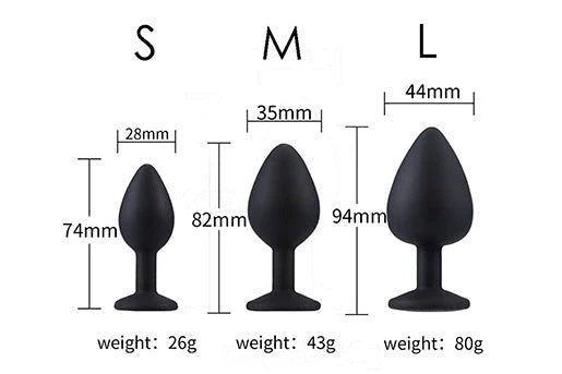 Plug Anal de Silicona con Joya Talla S | Suave, Flexible y Elegante