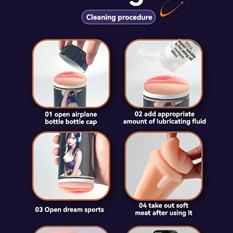 🔥 Masturbador en Taza Negro para Hombre 🔥 Black Cup Male Masturbator