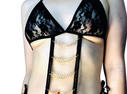 Teddy Cadenas Negro Lenceria Femenina