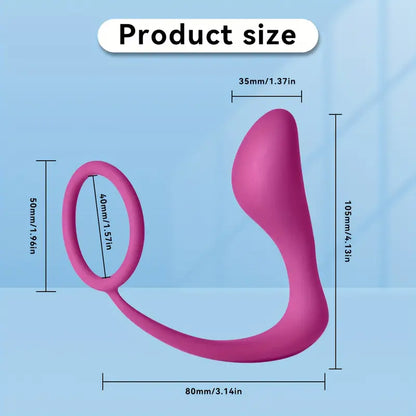 💗 Anillo de Bloqueo para Pene con Masajeador de Próstata | Color Rosa 💗 Cock Ring with Prostate Massager | Pink