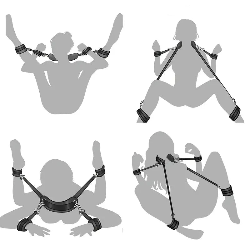 🖤 Correa de Posturas Bondage BDSM con Almohadilla | Ajustable para Muñecas y Tobillos 🖤 BDSM Position Strap with Pillow | Adjustable Wrist & Ankle Restraints