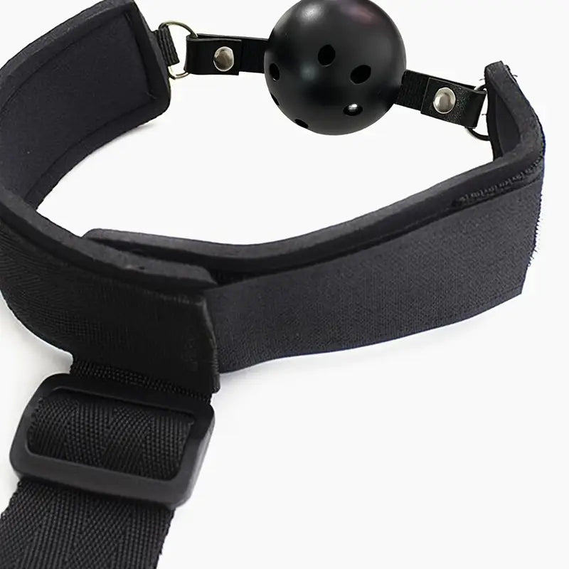 🖤 Mordaza con Tapón Bucal y Amarre de Muñecas | Juego BDSM de Sumisión Total 🖤 Ball Gag with Wrist Restraints | Complete BDSM Restraint Set
