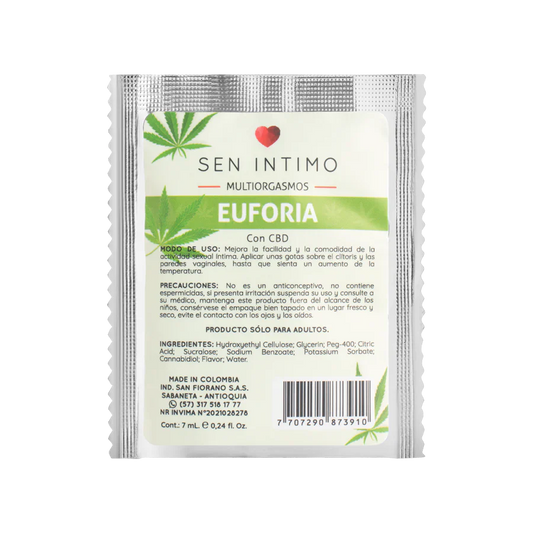 Multiorgasmos Euforia Sen Intimo Lubricante 7ml | Sachet | Sobre